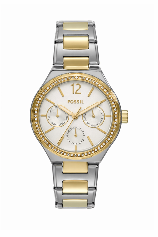 FOSSIL BQ TWO TONE GOLD WHITE DIAL